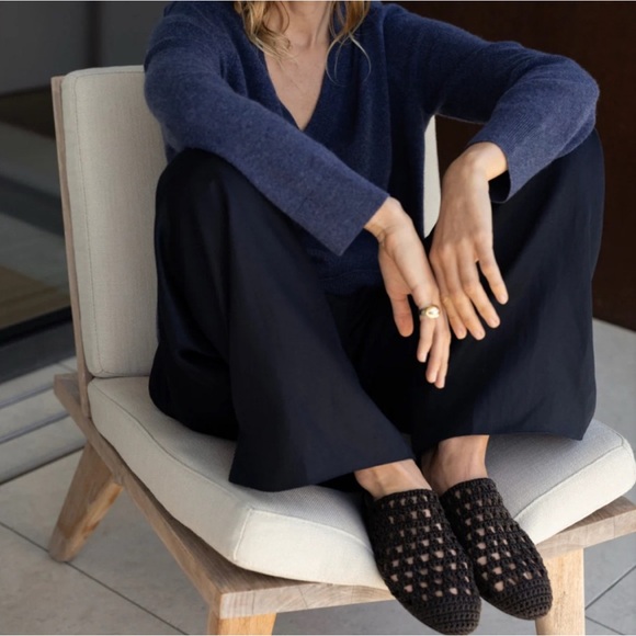 Jenni Kayne Shoes - Jenni Kayne Black Woven Mules Sandals